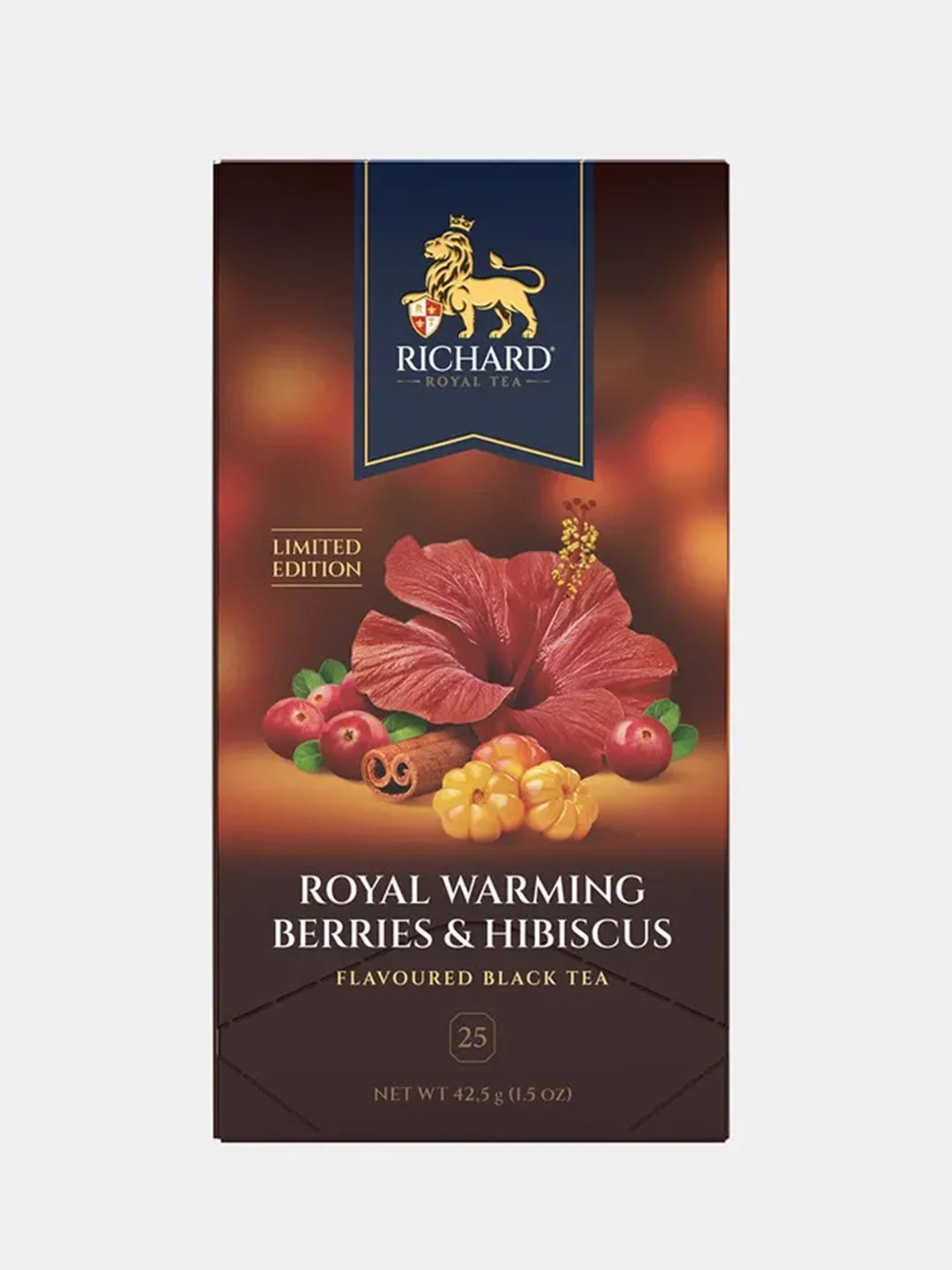Чай чёрный ароматизированный Richard ROYAL WARMING BERRIES & HIBISCUS, 25 саше, 42,5 гр