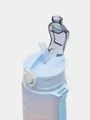 Светло-оранжевый бутылка для воды спортивная с трубочкой 3 цвета, матрешка 3в1 набор-500мл,900мл,2литра