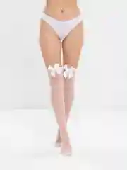 Конфетный чулки капроновые женские в сетку, с бантиком