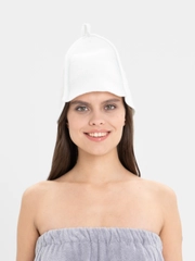 Шапка для бани, белая, войлок