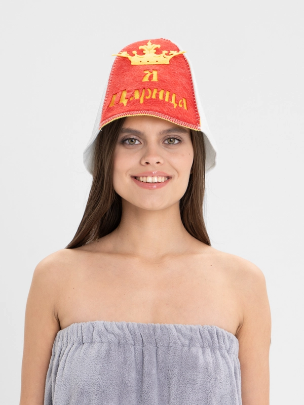 Шапка для бани "Я Царица", с аппликацией