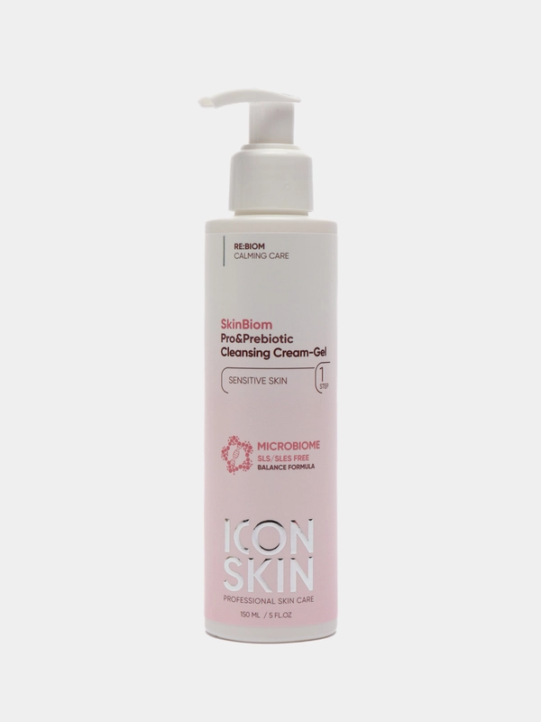 ICON SKIN Очищающий крем-гель для умывания  c про&пребиотиками SkinBiom, 150 мл