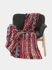 Алый плед флисовый, новогодний, 130 х 150 см, подарок и украшение на Новый Год