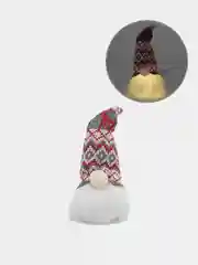 Бордовый новогодний гном светящийся, игрушка елочная, 20 см