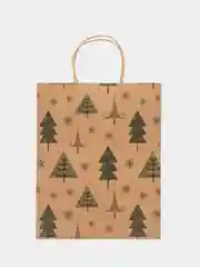 Пакет подарочный, новогодний, для подарка, 10 штук, Kraft Xmas Tree, Золотая Сказка