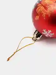 Вишнёвый набор новогодних шаров для елки Змея, 6 см, 4 штуки, матовые, символ года 2025
