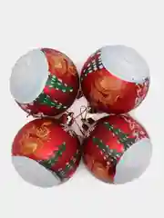 Вишнёвый набор новогодних шаров для елки Змея, 6 см, 4 штуки, матовые, символ года 2025