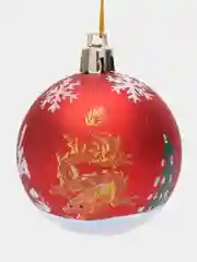 Вишнёвый набор новогодних шаров для елки Змея, 6 см, 4 штуки, матовые, символ года 2025