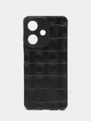 Черный чехол Infinix Hot 30i, Инфиникс Хот 30Ай черный силиконовый, имитация кожи
