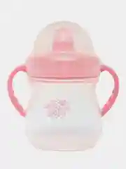 Кораллово-розовый поильник с ручками "Бусинка" 250 мл. арт. 623