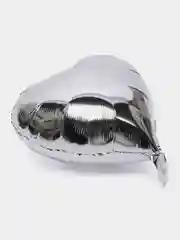 Серебряный фольгированный шар "Сердце" 50 см
