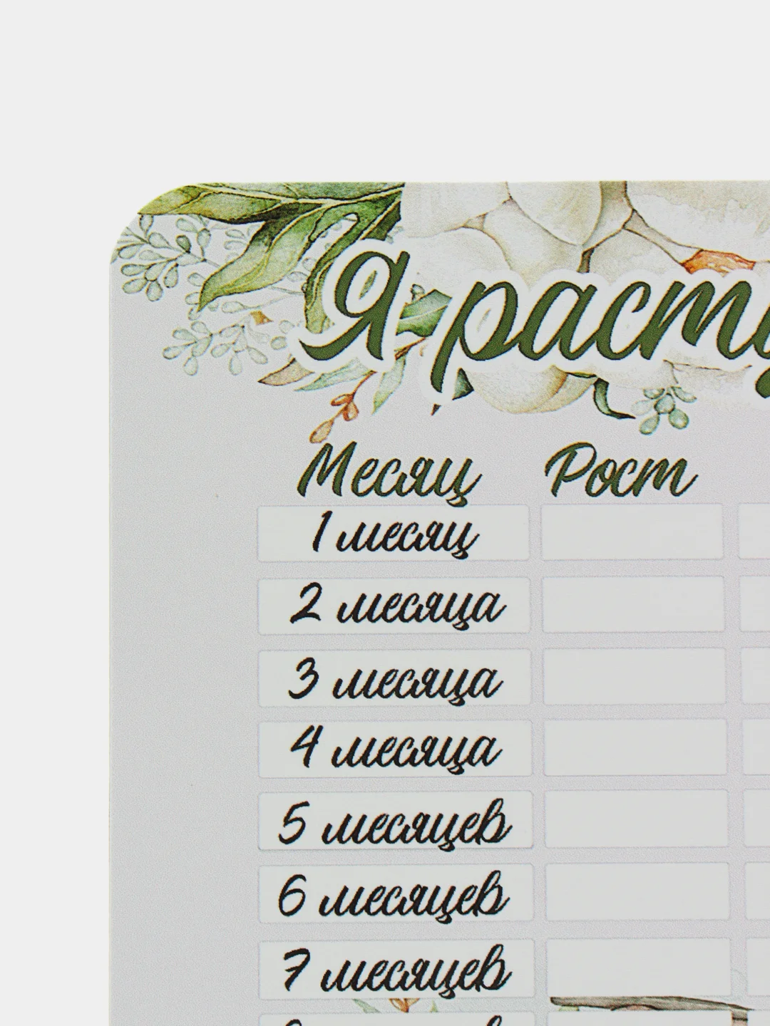 Зеленый календарь роста малыша