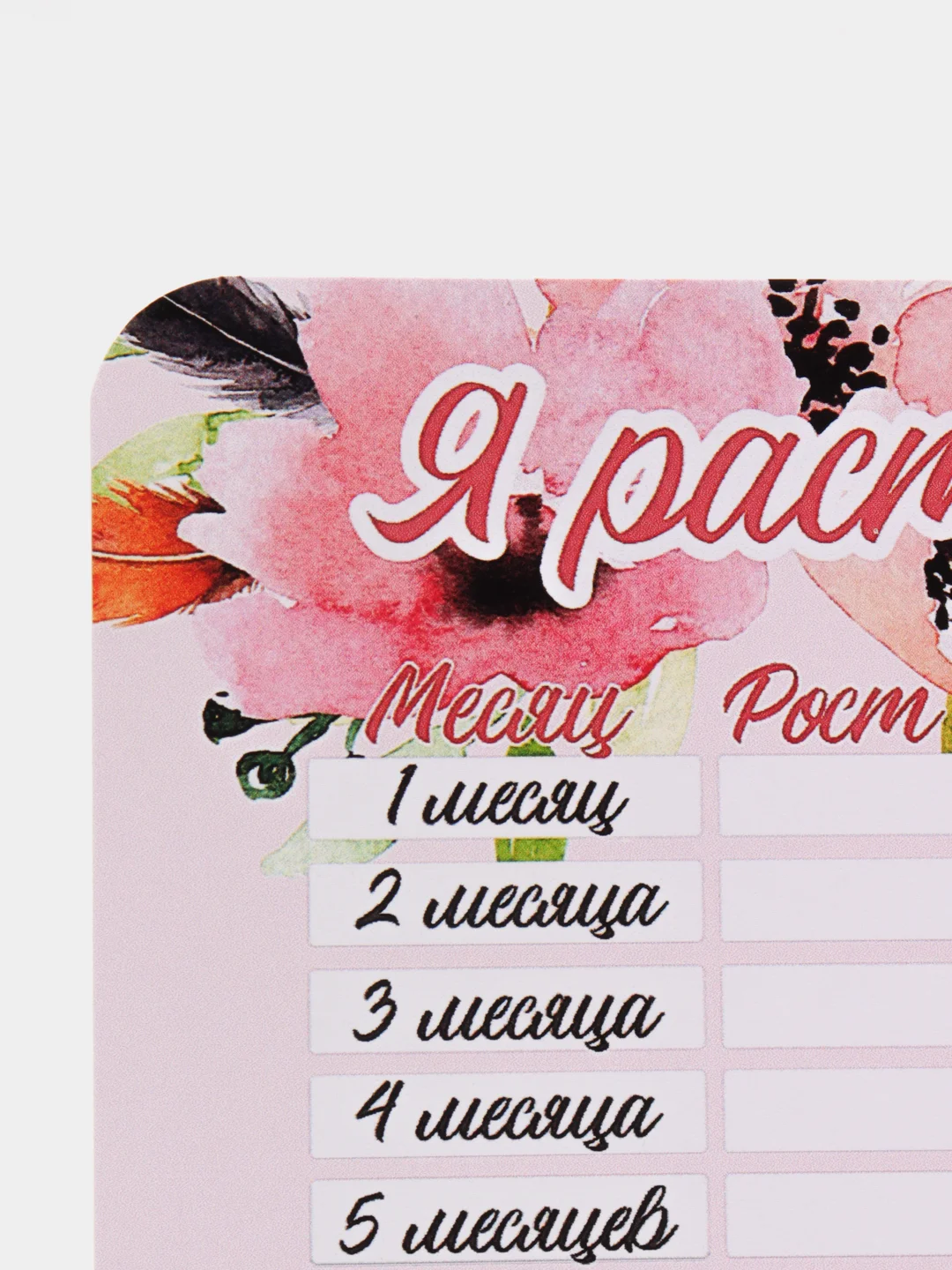 Прозрачный календарь роста малыша