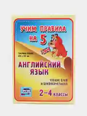 Английский язык. Чтение букв и буквосочетаний. 2-4 классы: таблица-плакат 420х297