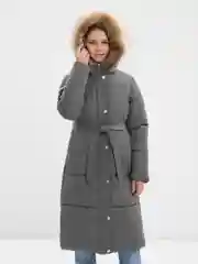 Серый куртка - пальто женская зимняя