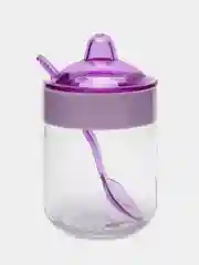 Фиолетовый банка для специй с ложкой, 200 мл, стекло
