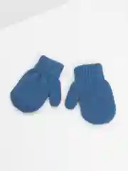 Голубой варежки детские, двойные, шерсть, 14 р, 5-6 лет