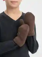 Голубой варежки детские, двойные, шерсть, 14 р, 5-6 лет