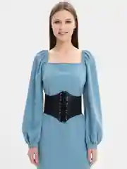 Красный пояс-корсет женский на шнуровке эластичный для талии, утягивающий ремень
