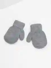 Серый варежки детские, двойные, шерсть, 14 размер, 5-6 лет