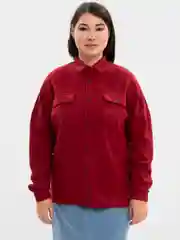 Алый рубашка женская замшевая теплая