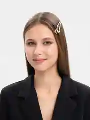 Голубой заколка-зажим со стразами, для волос