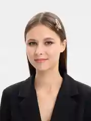Желтый заколка-зажим со стразами, для волос