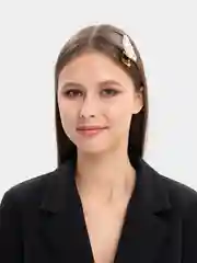 Серебряный заколка-зажим со стразами, для волос