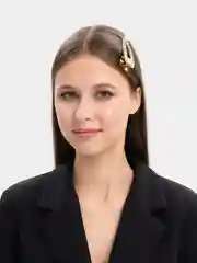 Молочный заколка-зажим со стразами, для волос