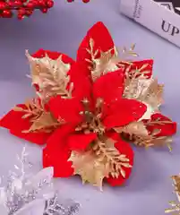Красный цветы украшение на елку, елочное украшение на Новый год