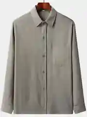 Коричневый trendd / Рубашка базовая Unisex прямая c длинным рукавом