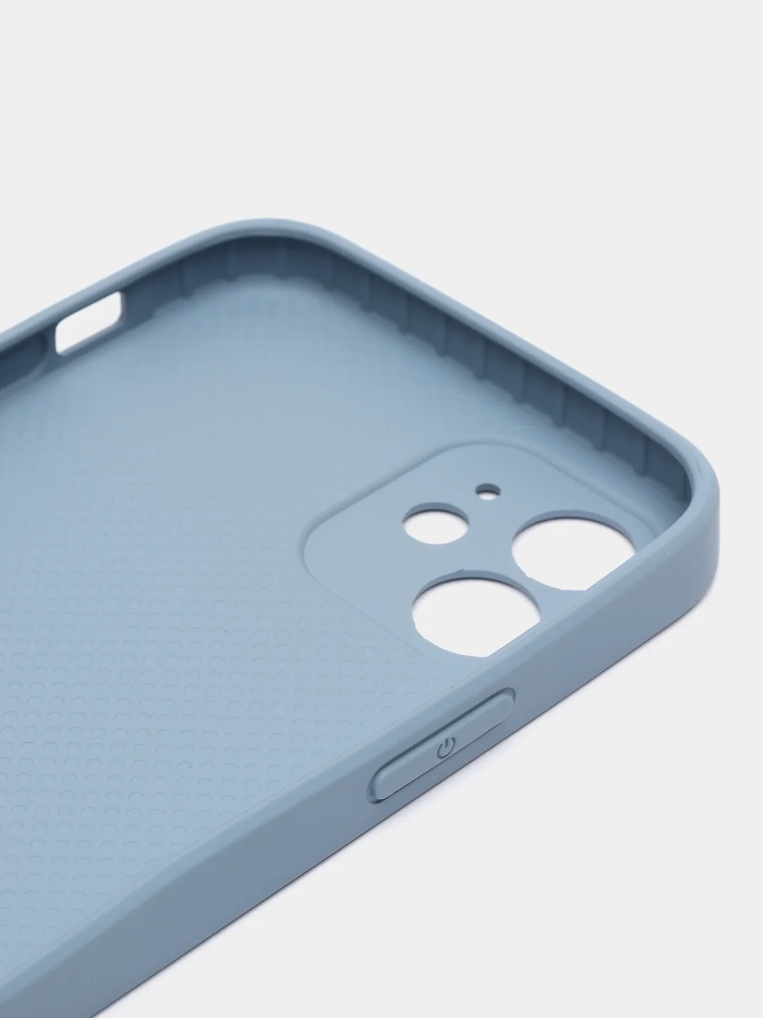 Небесно-голубой чехол силиконовый для iPhone 12, со стеклянной панелью