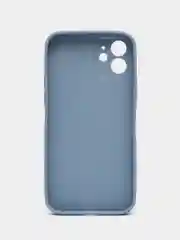 Небесно-голубой чехол силиконовый для iPhone 12, со стеклянной панелью