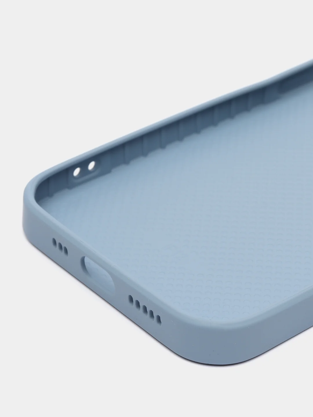 Небесно-голубой чехол силиконовый для iPhone 12, со стеклянной панелью
