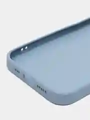 Небесно-голубой чехол силиконовый для iPhone 12, со стеклянной панелью