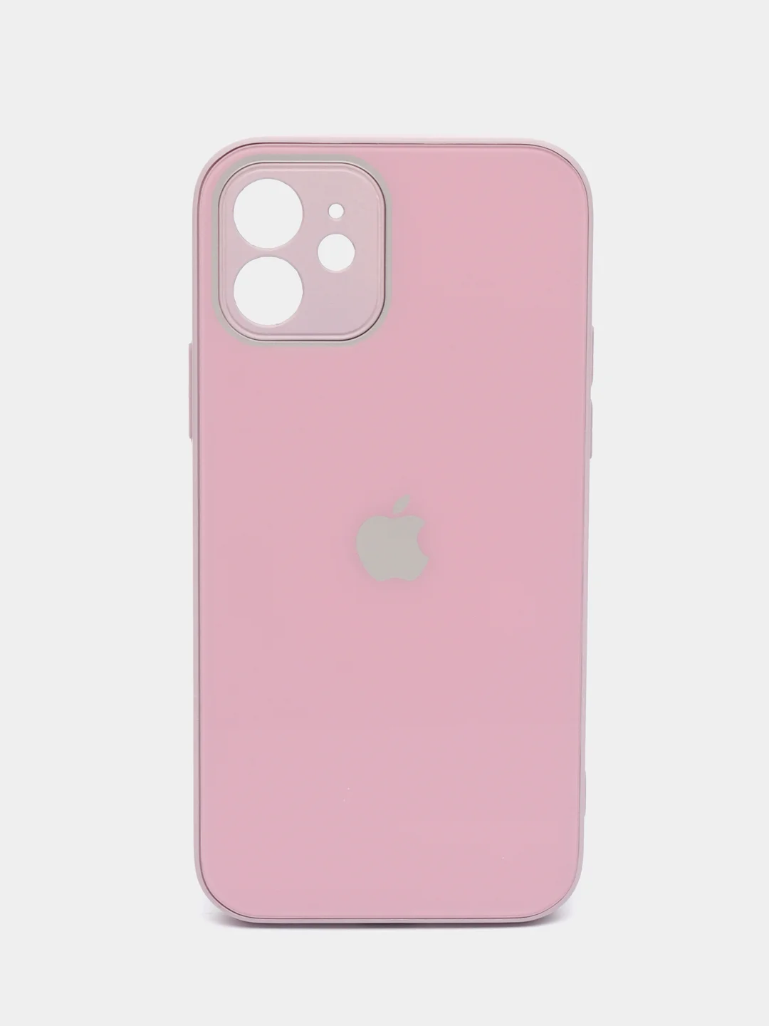 Сиреневый чехол силиконовый для iPhone 12, со стеклянной панелью