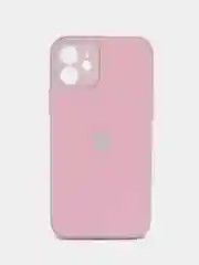 Сиреневый чехол силиконовый для iPhone 12, со стеклянной панелью