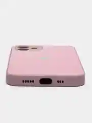 Сиреневый чехол силиконовый для iPhone 12, со стеклянной панелью