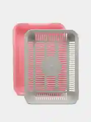 Розовый лоток для кошек розовый с сеткой, 34 х 25,5 х 7