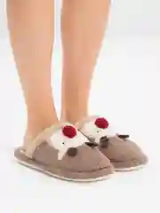 Зеленый новогодние тапочки, домашние, рождественские