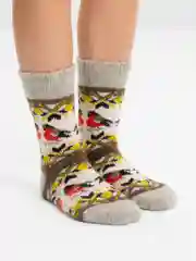 Желтый носки шерстяные тёплые зимние новогодние женские мужские,
