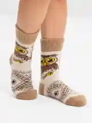 Карамельный носки шерстяные тёплые зимние новогодние женские мужские,