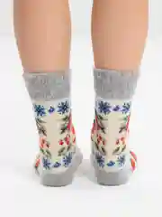 Синий носки шерстяные тёплые зимние новогодние женские мужские,
