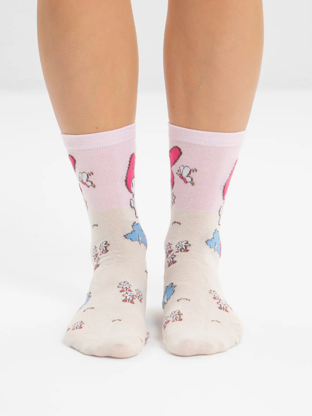 Белый высокие носки с принтом Куроми, Мелоди, Hello Kitty, носки с рисунком, мужские, женские
