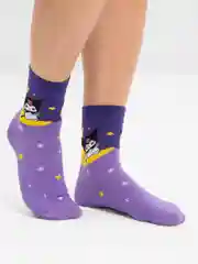 Фиолетовый высокие носки с принтом Куроми, Мелоди, Hello Kitty, носки с рисунком, мужские, женские