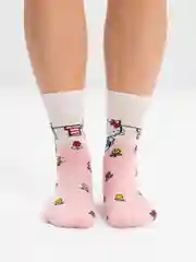 Розовый высокие носки с принтом Куроми, Мелоди, Hello Kitty, носки с рисунком, мужские, женские