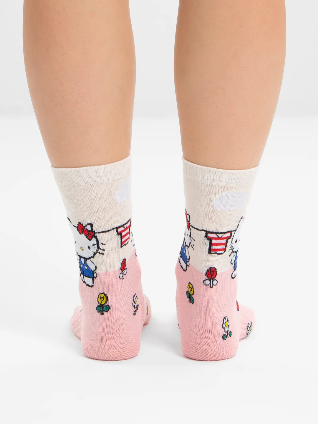 Розовый высокие носки с принтом Куроми, Мелоди, Hello Kitty, носки с рисунком, мужские, женские