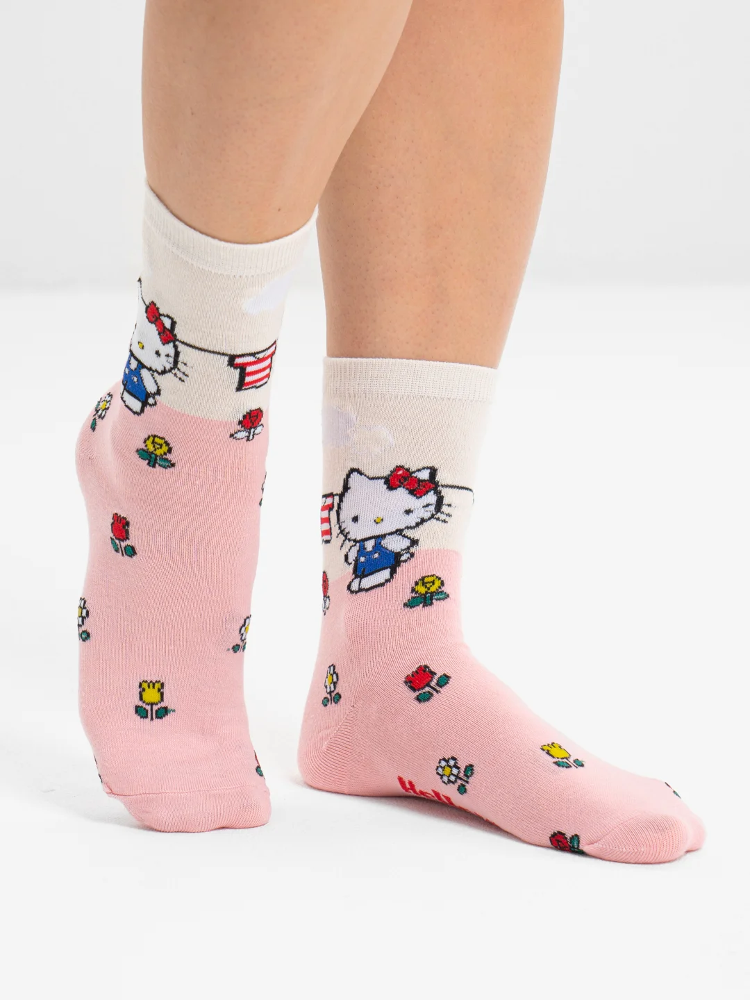 Розовый высокие носки с принтом Куроми, Мелоди, Hello Kitty, носки с рисунком, мужские, женские