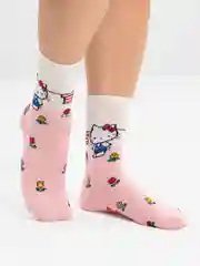Розовый высокие носки с принтом Куроми, Мелоди, Hello Kitty, носки с рисунком, мужские, женские