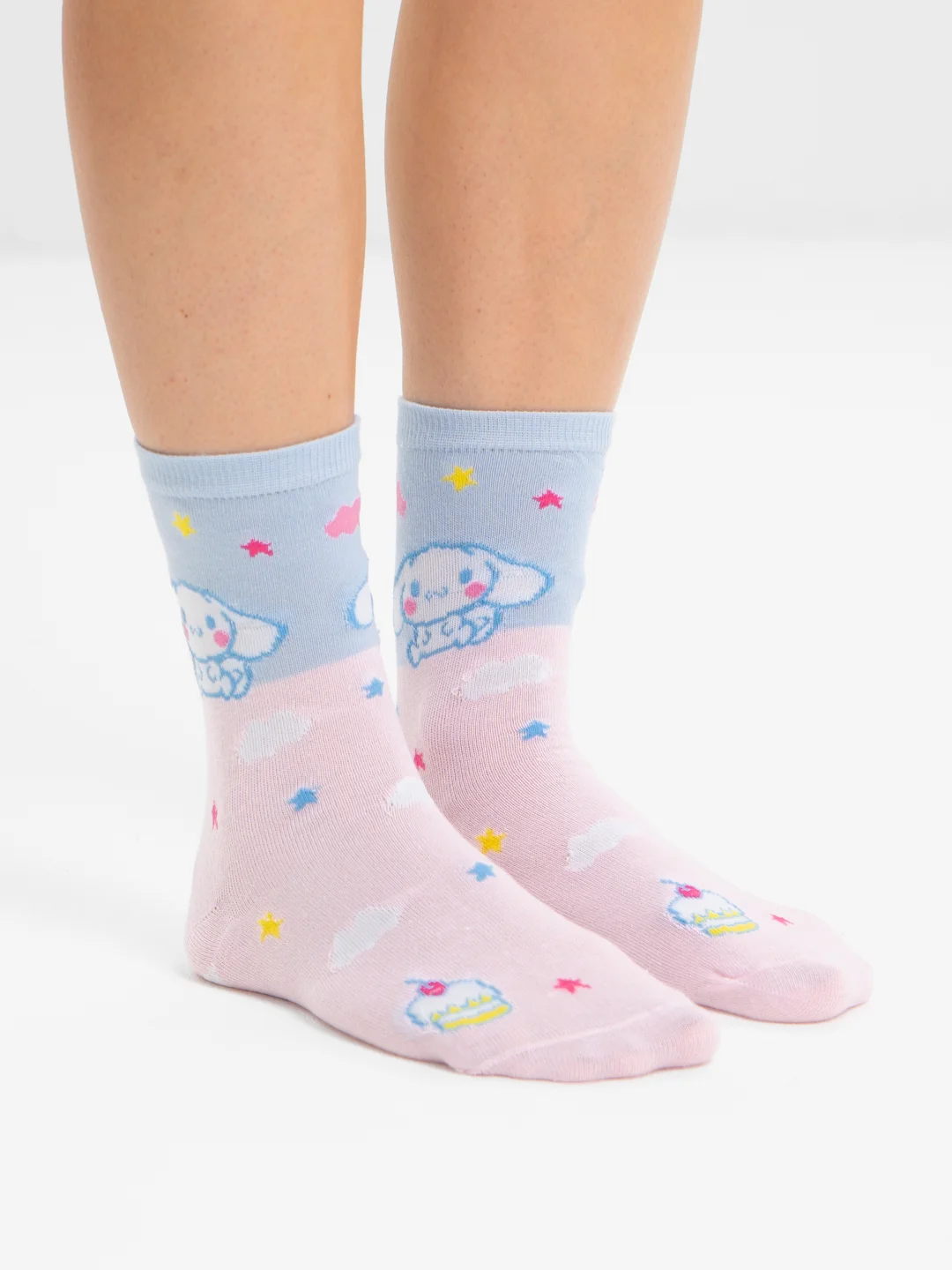 Голубой высокие носки с принтом Куроми, Мелоди, Hello Kitty, носки с рисунком, мужские, женские